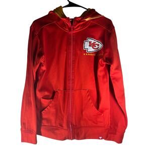 Kansas City Chiefs Fanatics Jacket Mens Small Full Zip Nylon NFL Red